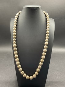 Taxco Sterling Graduated Sterling Bead Necklace