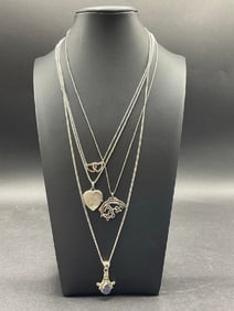 Four (4) Sterling Silver Necklaces