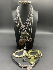 Compiled Sterling Silver Jewelry Group