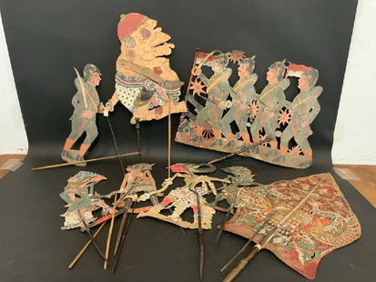 (8) Tibetan Puppets: (8) Tibetan Puppets. Dimensions: Lg - 33&rdquo; x 15 1/2&rdquo; Sm - 17&rdquo; x 4 1/2&rdquo;