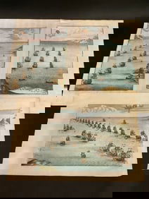 Set of (3) 18th Century Hand Colored Nautical Engravings