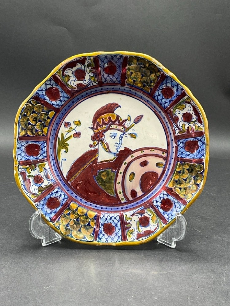 Hand Painted Italian Faience Ceramic Charger (1 of 6)