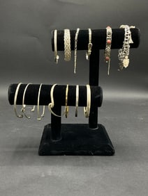 Thirteen (13) Sterling Silver Bangle Bracelets
