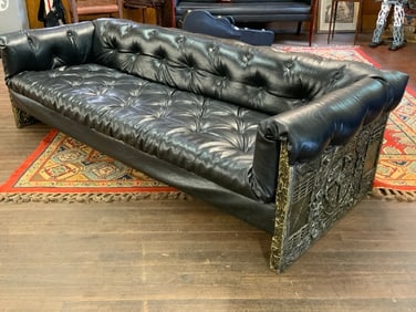 1970's Brutalist 7ft Sofa by Adrian Pearsall