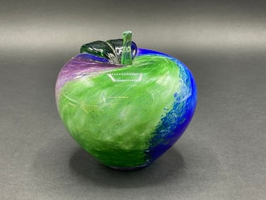 Granny Glasbruk Sweden Handmade Crystal Apple Paperweight