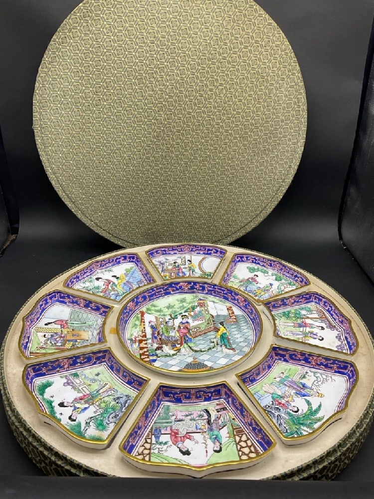 Vintage Enameled Chinese Supper Set (1 of 6)