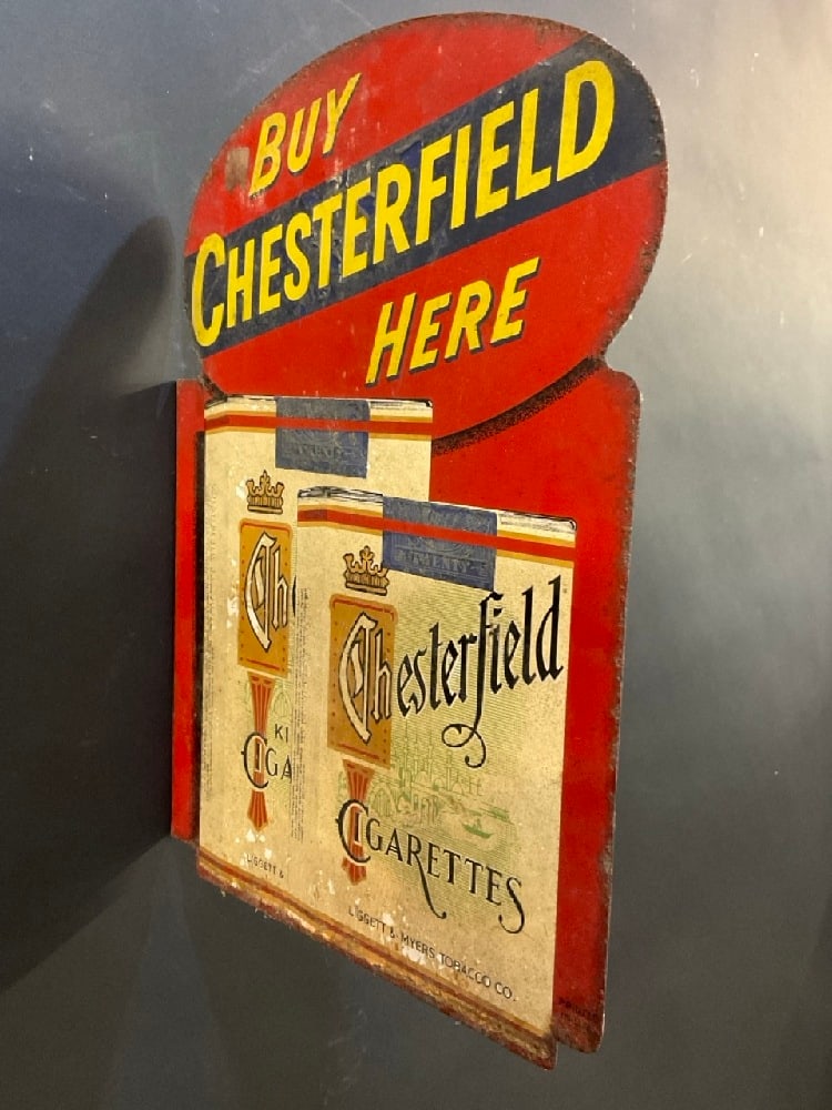 Chesterfield Cigarettes Sided Mount Advertising Metal Sign (1 of 5)