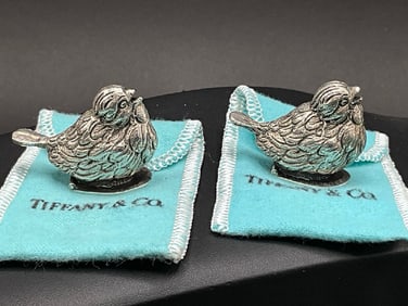 Tiffany & Co. Sterling Silver Bird Salt and Pepper Italy