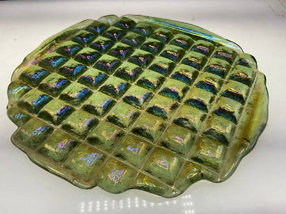 Tiffany Favrile Glass 8" Tile: Tiffany Favrile Glass 8" Tile. Attributed to, not signed. Please see photograph preview.