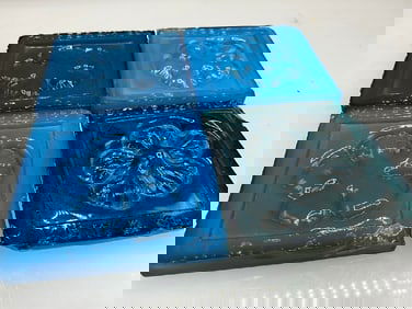 C. 1881 Four (4) Tiffany LCT & Co. Signed Rosette Glass Tiles
