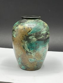 Vintage Japanese Patinated Bronze Vase Early 20th C