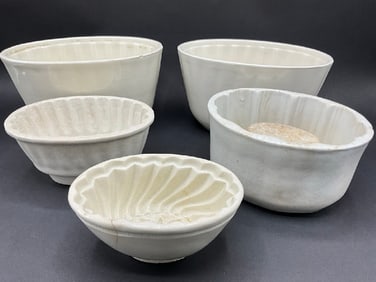 Five (5) Antique Food Molds - Kirkham & Maling