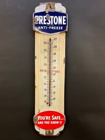 Vintage Enameled Prestone Anti-Freeze Advertising Thermometer