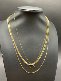 Five (5) 14K Yellow and White Gold Necklaces