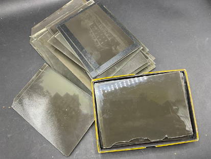 Hudson Valley and Catskills Glass Negatives and Postcard Negatives Lot: A large group of negatives from Hudson Valley, Catskills Region. The lot consists of approx. 50 film postcard negatives c.1900-1930. Liberty, NY, Ellenville, NY, Larchmont, Cornwall on Hudson, Middlet