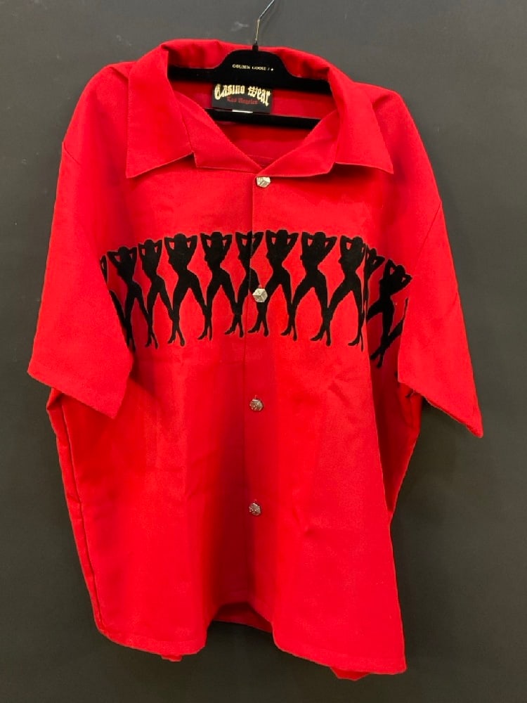 Vintage 1970's Casino Button Down Strip Club Dancers Men's Shirt: Vintage 1970's Casino Button Down Strip Club Dancers Men's Shirt. Made by Casino Wear. Casino dice buttons. Size: 2x