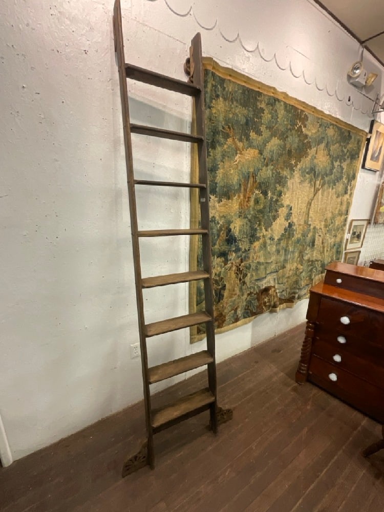Antique Library Oak Ladder (1 of 5)