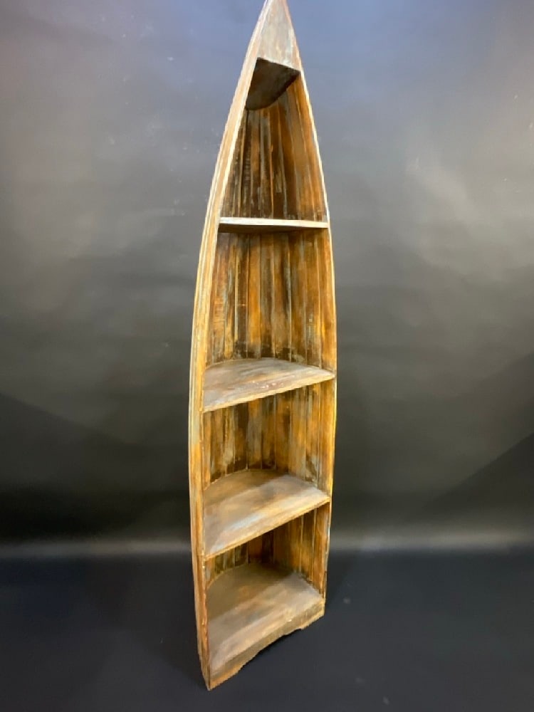 Hand Crafted Nautical Boat Form Curio Shelf (1 of 5)