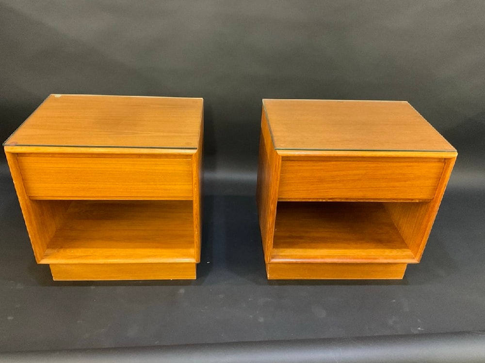 A Pair of Danish Teakwood Bedside Stands by Danflex Systems (1 of 6)