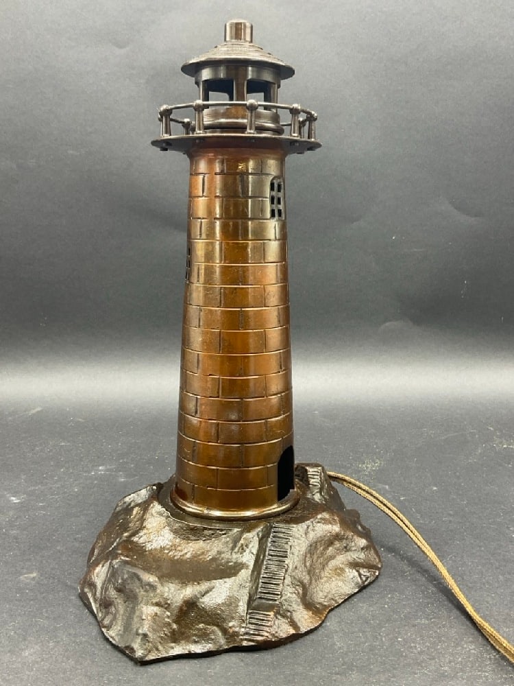 Vintage Bronze Lighthouse Table Lamp (1 of 5)