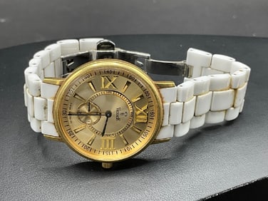 14K Yellow Gold and White Vicence Women’s Wristwatch