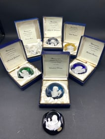 (7) Baccarat Crystal Limited Edition Paperweights