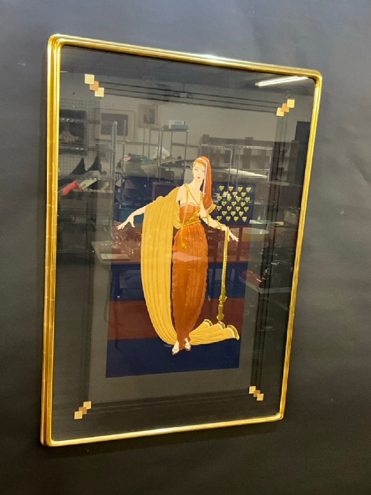 Erté (1892-1990) "Fringe Cape" Hand Signed Serigraph Print (1 of 4)