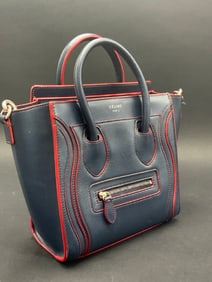 Celine (Phoebe Philo Era) Navy and Red Luggage Tote Bag