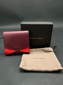 Bottega Veneta Nappa Leather Bordeaux Bright Red Bicolor Wallet