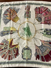 Hermes-Paris Cuirs Du Desert Silk Scarf