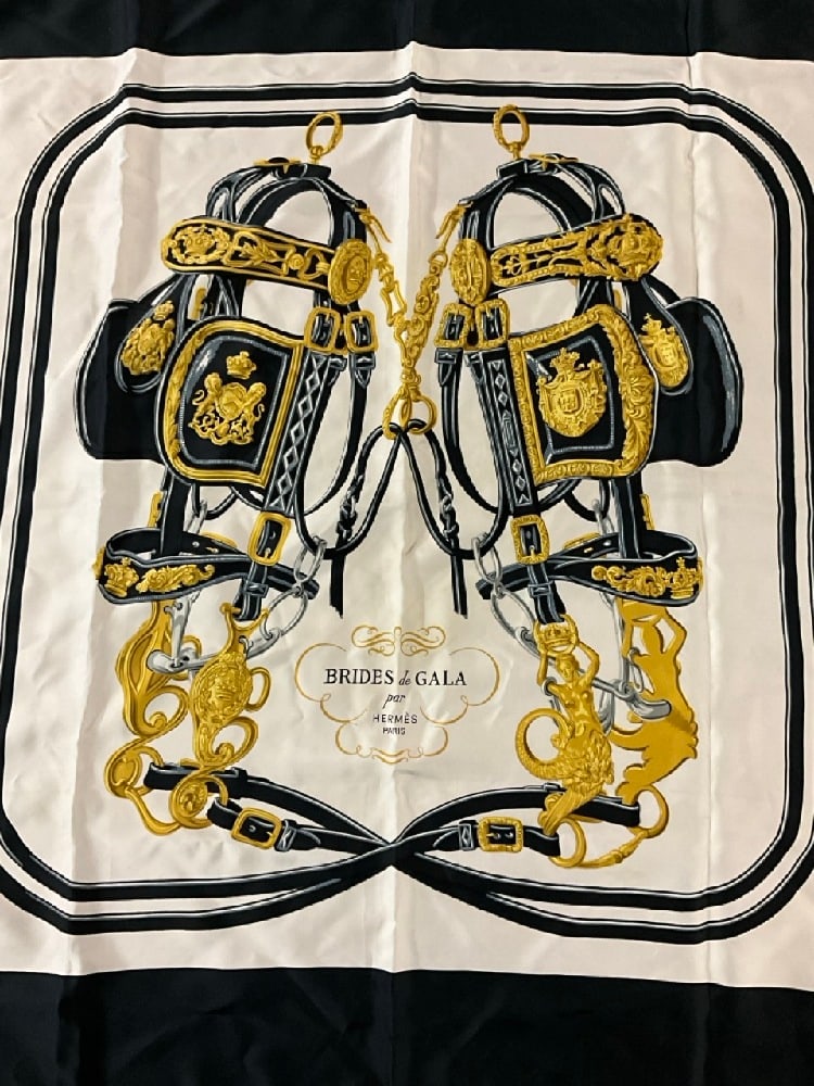 Hermes-Paris Brides De Gala Silk Scarf: Hermes-Paris Brides De Gala Silk Scarf.Good Condition, Please See Photograph Preview. Dimensions: 34” W x 34 7/8” H