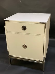 West Elm White Formica Bedside Stand