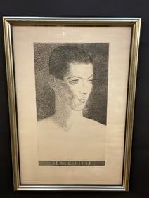 Serge Lifar Ballet Dancer Etching w/Embossed Louvre Stamp