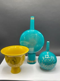 Three Jonathan Adler Decorative Porcelain Vases