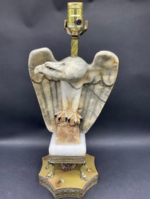 American Eagle Carved Marble Desk Lamp