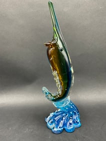 Vintage Handblown Art Glass Swordfish