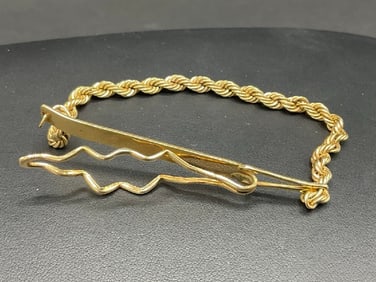14K Yellow Gold Men's Tie Bar Chain