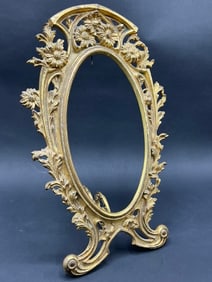 Antique Victorian Easel Back Picture Frame W/ Sunflowers