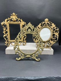 Three (3) Victorian Antique Easel Back Picture Frames