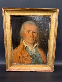 19th Century Gentleman Portrait Oil Painting