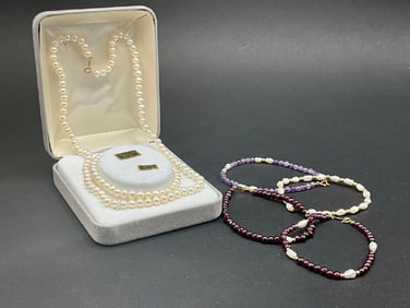 14K Pearl and Amethyst Jewelry Lot
