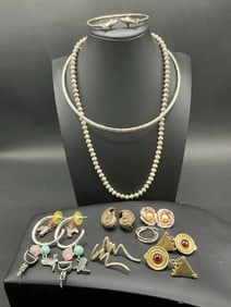 Estate Compiled Sterling Silver Jewelry Group