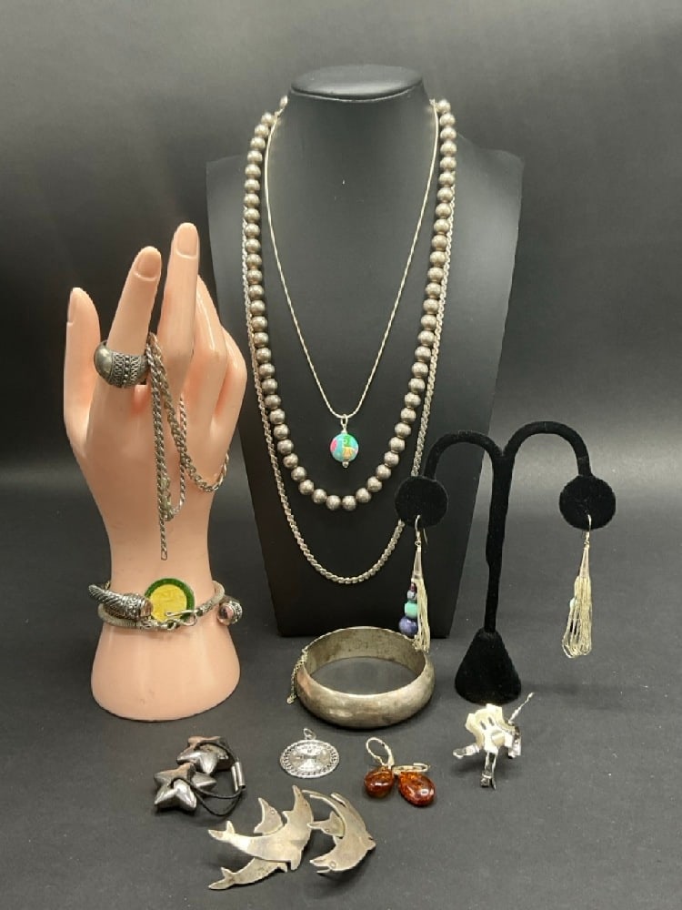 Estate Compiled Sterling Silver Jewelry Group (1 of 4)