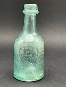 William E. Brockway NYC Aqua Blob Top Bottle 1855