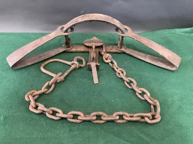 Antique New House Bear Trap, Oneida, NY - Signed