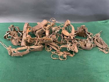 Sixteen (16) Compiled Antique Animal Traps