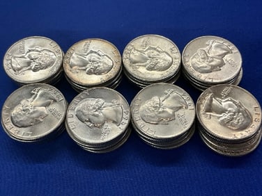 (40) Uncirculated Silver 1964-D Washington Quarters