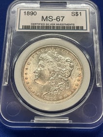 1890-P Morgan Silver Dollar- CSI MS-67