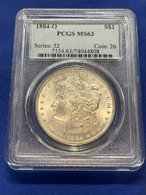 PCGS 1884-O MS63 Morgan Silver Dollar