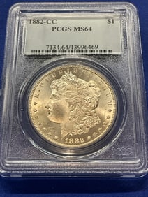 PCGS MS64 1882-CC Morgan Silver Dollar
